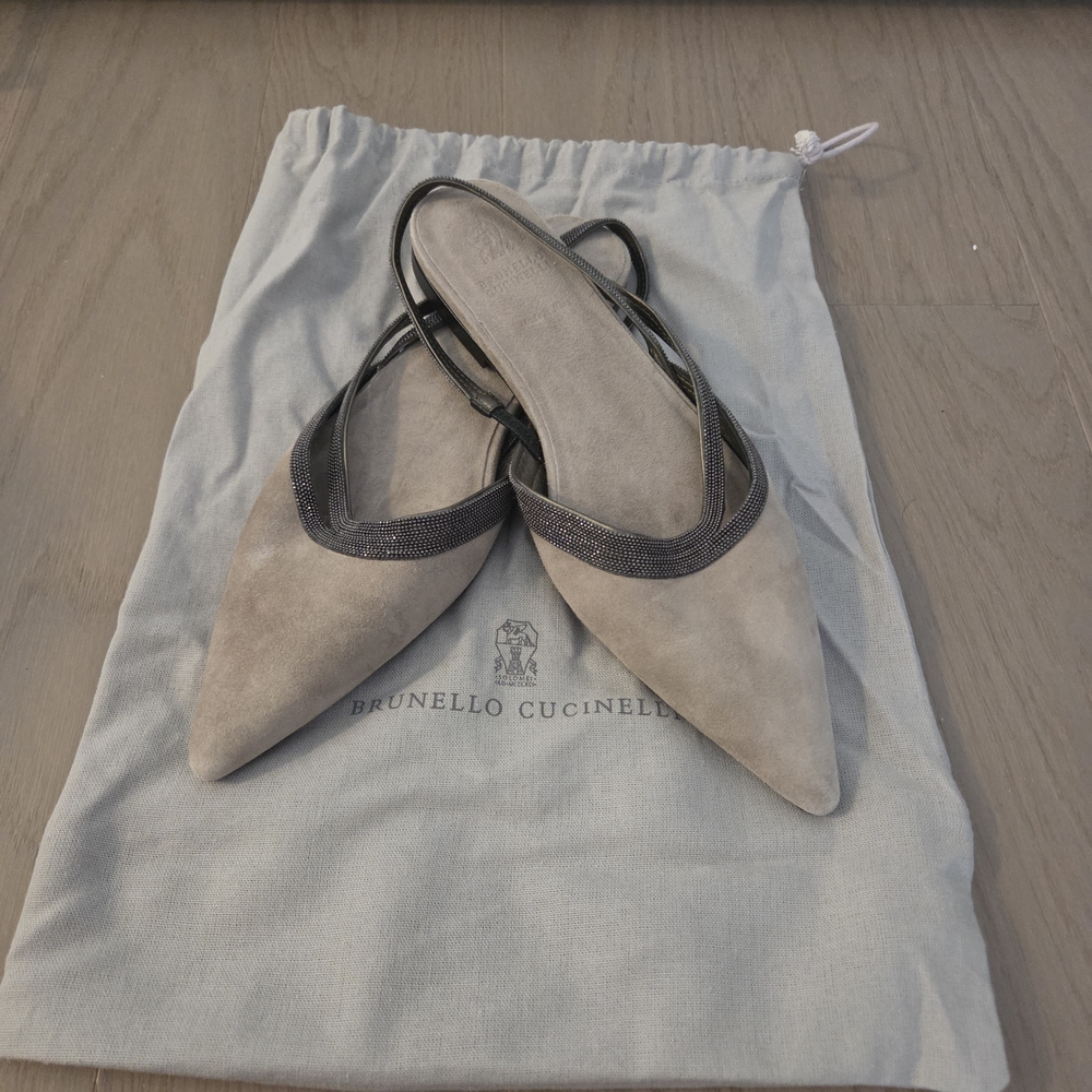 Brunello Cucinelli Women's Gray Suede Shoes